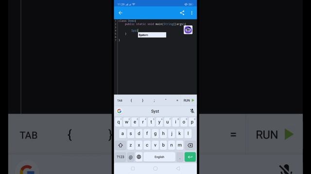 Hello world in Java by using smart phone