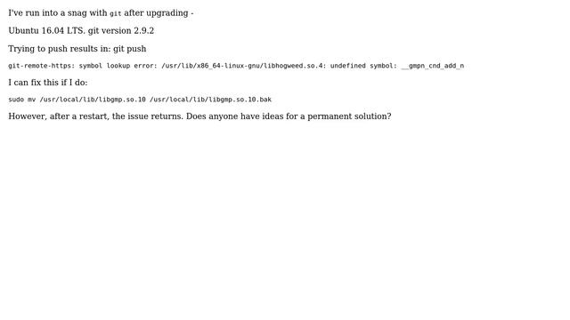 git push broken after upgrading to Ubuntu 16 смотреть онлайн