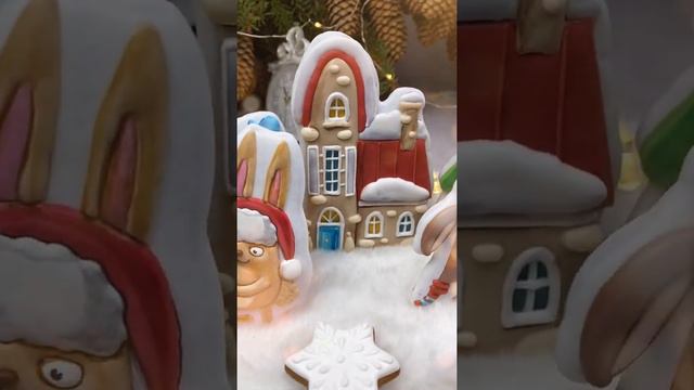 Новогодние пряники с милыми персонажами / Christmas cookies with cute characters 😍#short