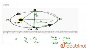 A planet of mass m moves in an elliptical orbit around sun with sun at its Focus. (e=eccentricity o