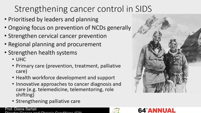 Cancer Control in the Caribbean: Professor Diana Sarfati & Dr. Dingle Spence