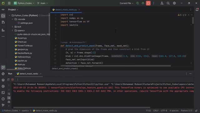 Face Mask Detection Using Python OpenCv