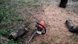 Stihl MS 241c-m работа пилой и сброс настроек m-tronic 1,0/ saw operation and reset m-tronic ver 1.