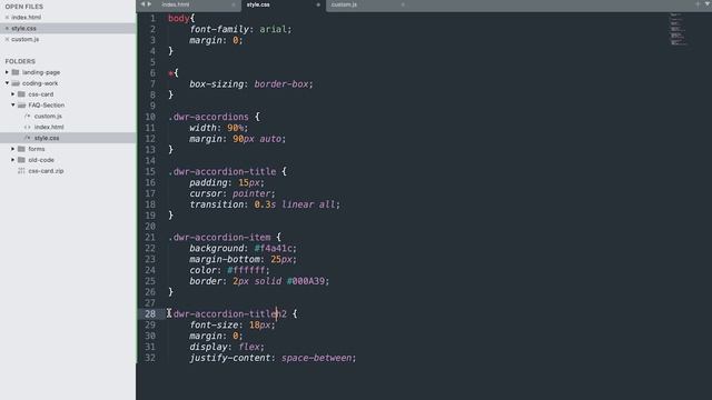 FAQ Accordion using HTML CSS and JavaScript || DesignWithRehana