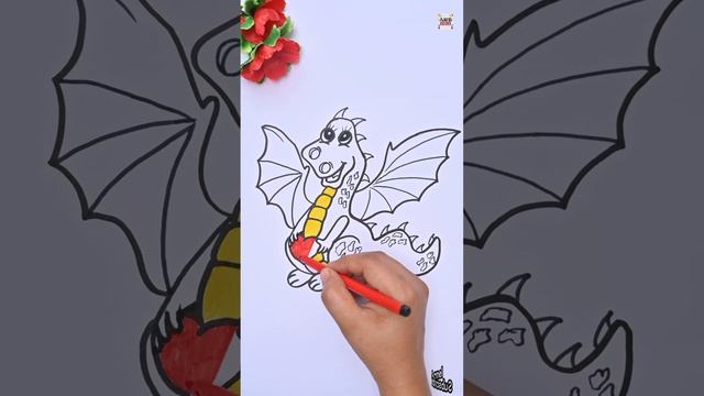 How to draw dragon | Baby dragon drawing for kids #animaldrawing#dragonball #dragon