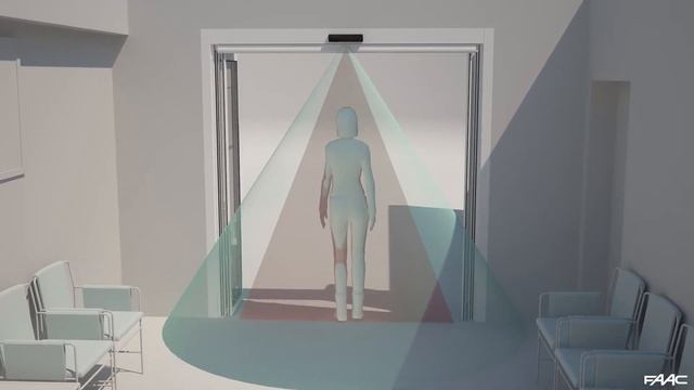 FAAC SF1400 - проектная серия автоматических дверей с складывающими створками и антипаникой смотреть онлайн