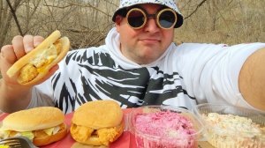 МУКБАНГ КФС и салаты/ОБЖОР в овраге