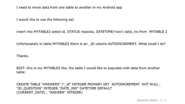 Android : sqlite insert into table select * from смотреть онлайн