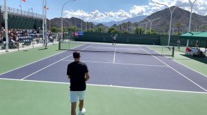 Grigor Dimitrov Forehand & Backhand Tennis Practice at Court Level in Slow Motion - Indian Wells