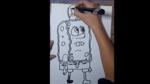 HOW TO DRAW EASY SPONGE BOB | КАК НАРИСОВАТЬ ГУБКА БОБ #DRAW #VIDEOS #KIDSART