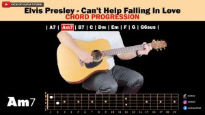 Elvis Presley - Can't Help Falling In Love ( Guitar Chord Tutorial Playthrough + Lyrics )