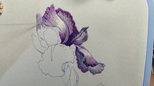 Как вышить ирис гладью/How to embroider an iris with a smooth surface