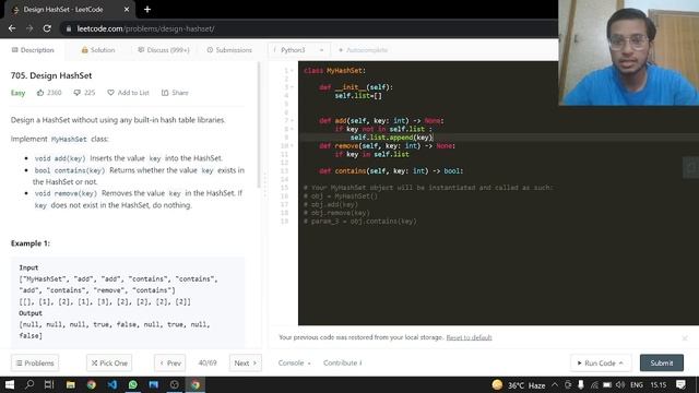 705. Design HashSet (List) | Leetcode | Python смотреть онлайн