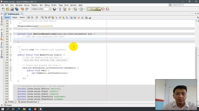 Belajar java netbeans swing Joption, Jbutton, dan JTextField