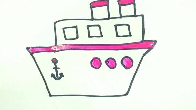 Bolalar uchun kema chizish / Drawing Ship with kids song / Рисование Корабль для детей смотреть онлайн