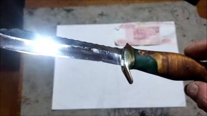 Переделка ножа интересный монтаж ручки это надо видеть.Ручка гибрид корень вяза.#Нож#Making