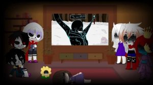 Реакция Хоррортейл на Villan sans Squid(⚫??) +Даст, Киллер