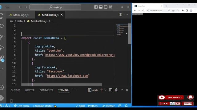 Social Media Icons with React Hooks for beginners - Using mapping techniques to link your account