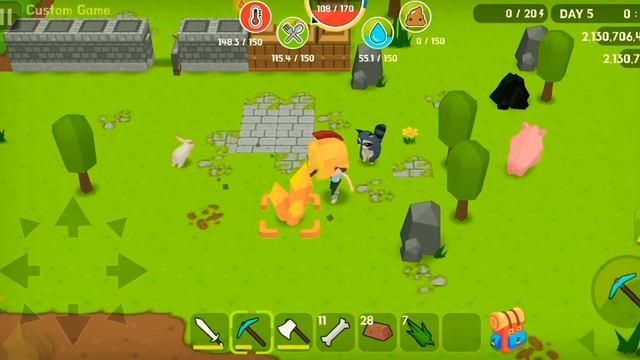 Построил каменный забор в игре Mine Survival** Обучение по игре Mine Survival** смотреть онлайн