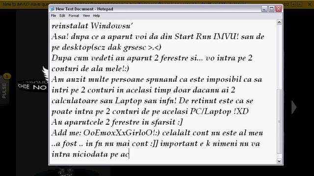 ~!!Cum sa intri pe 2 conturi IMVU in acelasi timp!!~ смотреть онлайн
