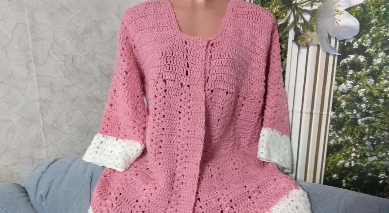 Простейший кардиган для тёплых весенних дней. смотреть онлайн