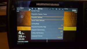 Постановка точки со столбом и без на Humminbird Helix