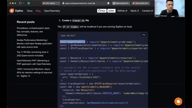 NestJS - Monitoring your NestJS Application using OpenTelemetry and SigNoz
