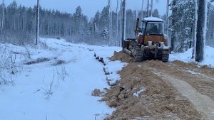 Строительство лесной дороги. Планировка бульдозером Shehwa TY165-2. Часть 2.