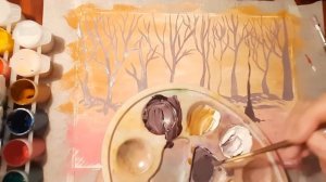 Как нарисовать позднюю осень красками гуашь. Мастер класс, рисуем позднюю осень поэтапно.