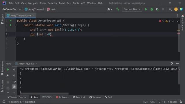 Array Traversal using For Each loop in java | #java #hindi | @GoCoderGo | #javatutorialforbeginners