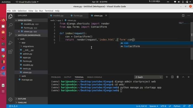How to create forms in django | Tamil | tutorial 20