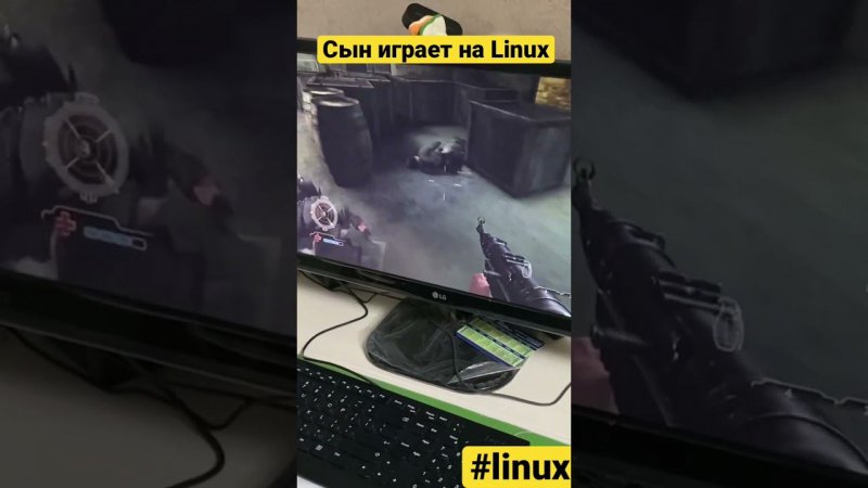 Сын впервые играет на Linux