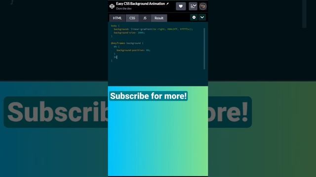 Easy pure CSS gradient background animation #css #animation #cssanimation