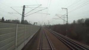 Путешествие с видом из кабины машиниста грузового электровоза в Германии Евросоюз