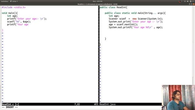 C Live Coding : For Java Developers : Read and an Integer From Console