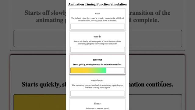 CSS Animation Timing Function simulated using progress bar, link to the code in the description