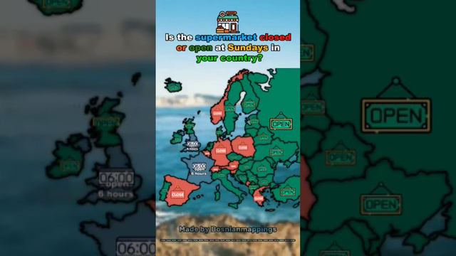 Открыты или закрыты супермаркеты по воскресеньям в вашей стране#Магазин #Супермаркет #Страны #Европа смотреть онлайн