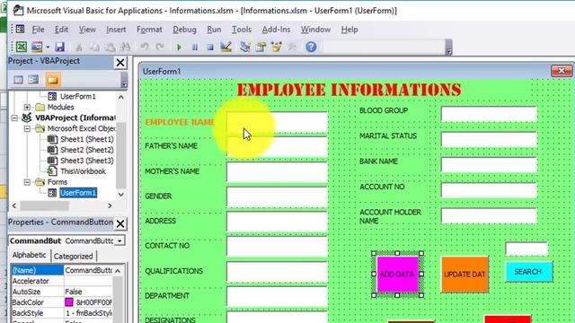 Excel VBA Bangla Tutorial 48 : Data Entry form | VBA user form in excel employee information’s смотреть онлайн