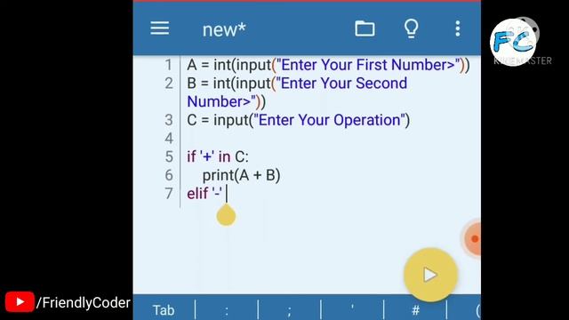 How to Make A Simple Calculator Using Python ? | Pydroid 3 Tutorial | Friendly Coder