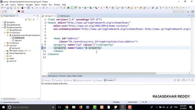 Spring Core Tutorials Setter Injection with String Array in Spring смотреть онлайн