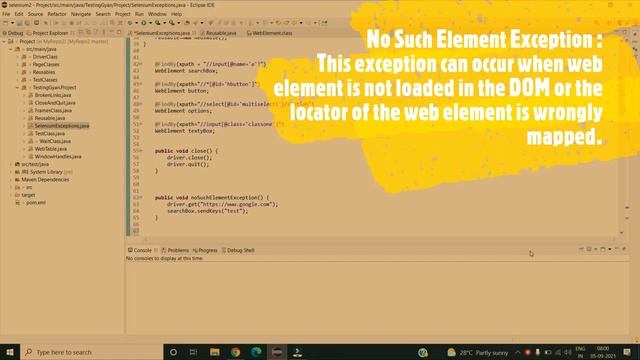 Exceptions in Selenium with Examples | How to solve exception in selenium #SeleniumInterviewQuestio