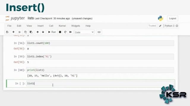 List Operations in Python Programming Tutorial II Python I Learn Python from Scratch I KSR Datavizo