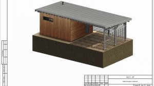 Проект навеса для машины с хозблоком. Раздел АР. Пример проекта для заказчика.