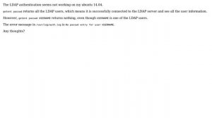 Ubuntu: LDAP/Pam: No passwd entry for user while getent passwd shows all LDAP users