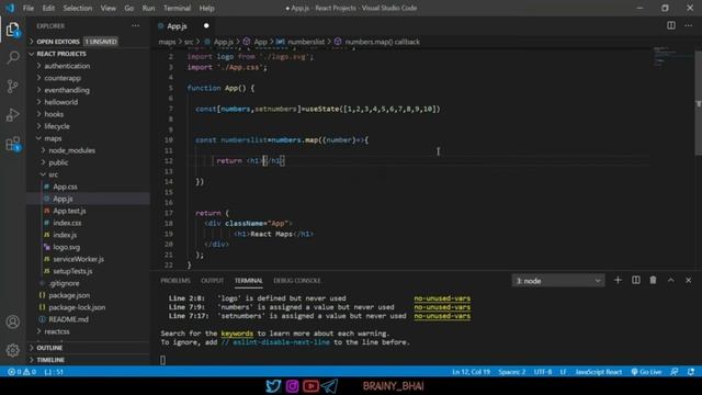 31. Maps in React Part II ll React JS full Playlist 2022 ll Brainy Bhai