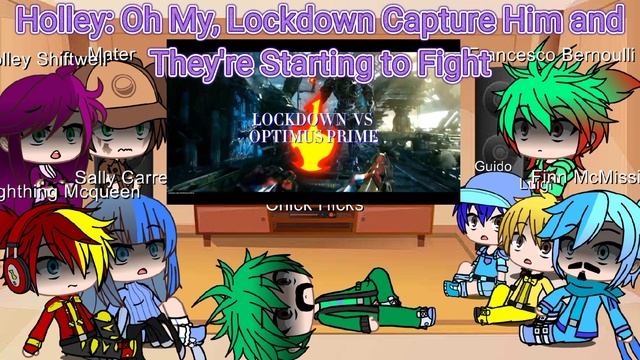 Pixar Cars React to Transformers (Optimus Prime vs Lockdown) | Part 2 | Gacha Club