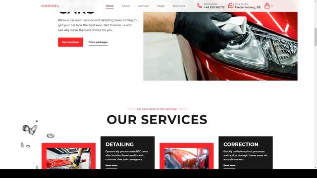 Krsel - Car services WordPress Theme detailing car service