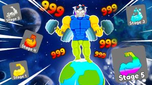 САМЫЙ СИЛЬНЫЙ КЛИКЕРНЫЙ КАЧОК КУПИЛ ВСЕ СТАДИИ ЗА 1 КЛИК! ROBLOX Muscle Clicker