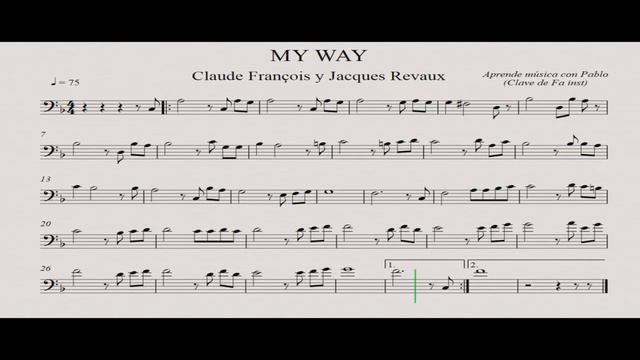 MY WAY: Clave de Fa (trombón, chelo, fagot, contrabajo)(partitura/playback) смотреть онлайн
