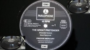 The Great Pretender 1979 Freddie Mercury . 7" Version (Buck Ram) Vinyl Disk maxi Single 12" 4K Video
